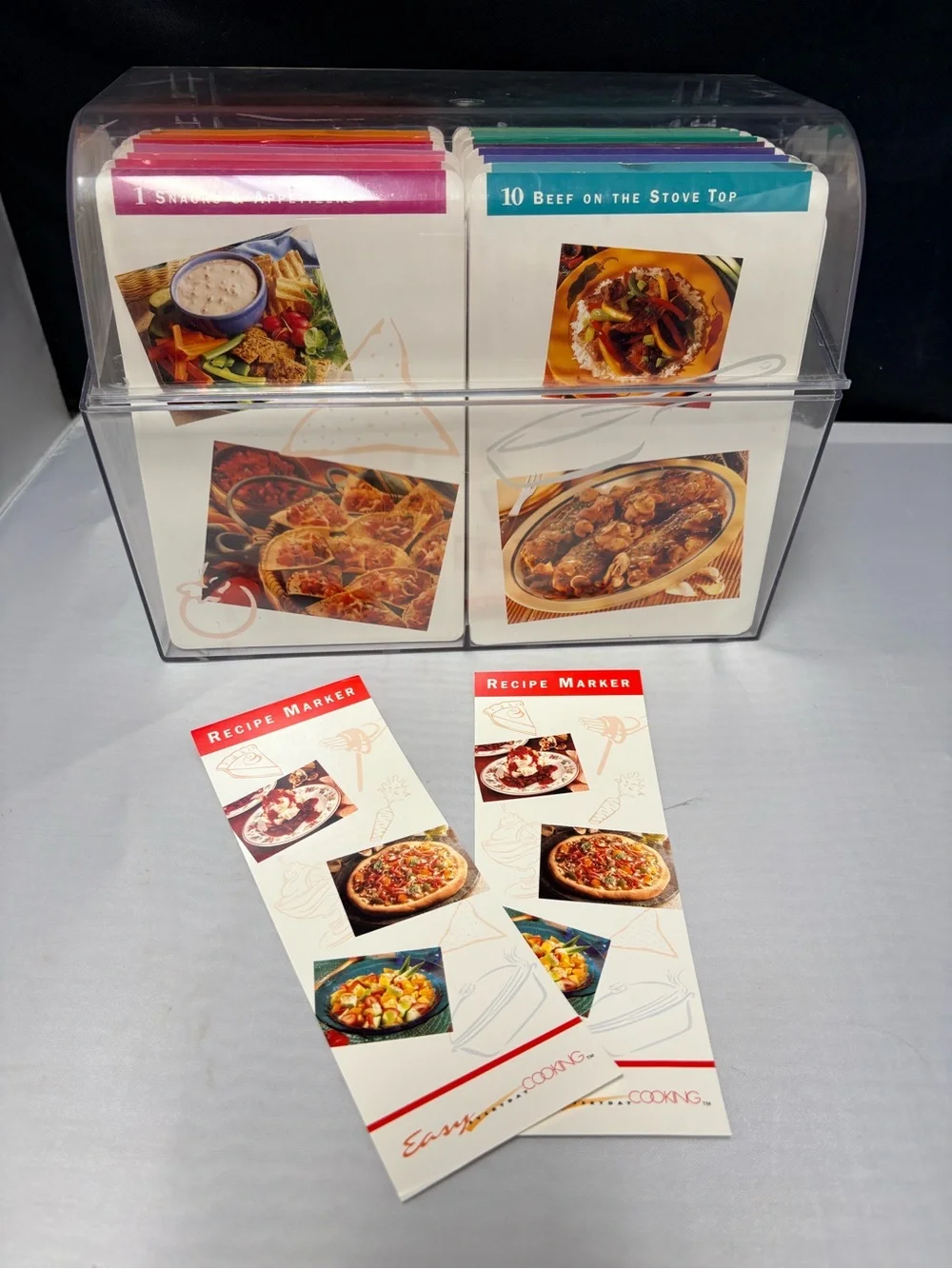 Lot Recipe Cards Easy Everyday Cooking 19 Sections Step By Step w/Case read